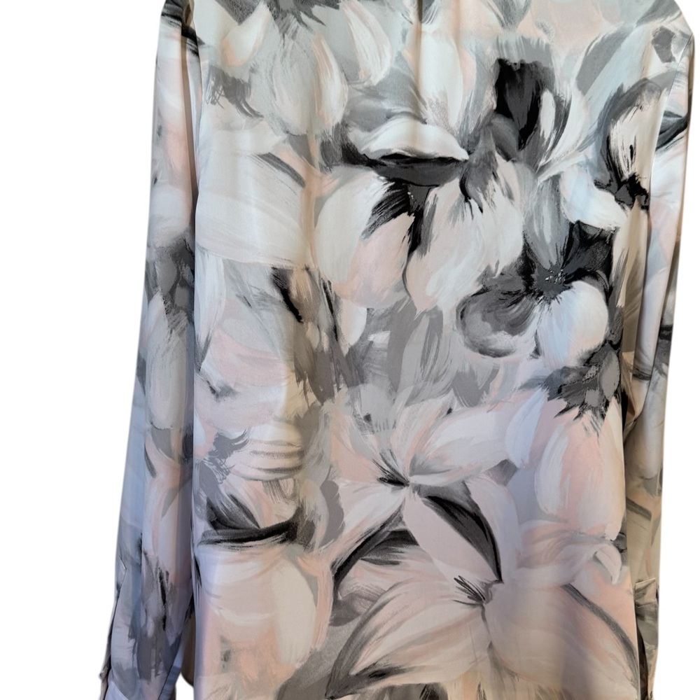 NWT Calvin Klein Blouse in Blush/Gray  GORGEOUS   MEDIUM/PETITE       #L - Picture 5 of 9